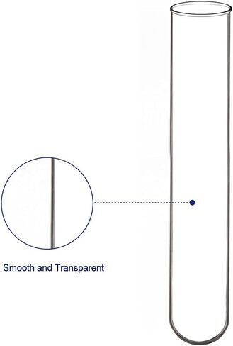 15 Pack Borosilicate Glass Round Bottom Test Tubes, 30 mm OD X 165 mm Length (Pack of 15) in Saudi Arabia