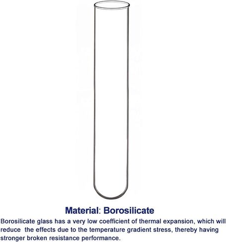 15 Pack Borosilicate Glass Round Bottom Test Tubes, 30 mm OD X 165 mm Length (Pack of 15) in Saudi Arabia