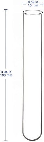 15 Pack Borosilicate Glass Round Bottom Test Tubes, 30 mm OD X 165 mm Length (Pack of 15) in Saudi Arabia