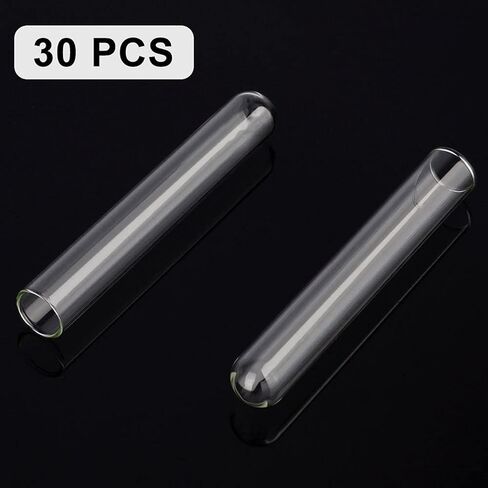 15 Pack Borosilicate Glass Round Bottom Test Tubes, 30 mm OD X 165 mm Length (Pack of 15) in Saudi Arabia