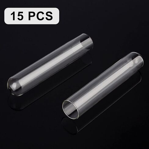 15 Pack Borosilicate Glass Round Bottom Test Tubes, 30 mm OD X 165 mm Length (Pack of 15) in Saudi Arabia
