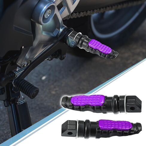 Motoforti 1 Pair Motorcycle Foot Pegs Aluminum Alloy Motorbike Footrests Pedals Universal Accessories Black in Saudi Arabia