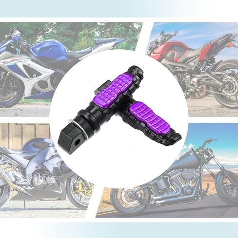 Motoforti 1 Pair Motorcycle Foot Pegs Aluminum Alloy Motorbike Footrests Pedals Universal Accessories Black in Saudi Arabia