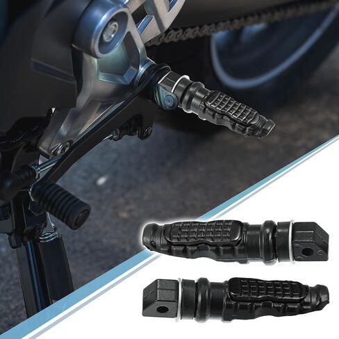 Motoforti 1 Pair Motorcycle Foot Pegs Aluminum Alloy Motorbike Footrests Pedals Universal Accessories Black in Saudi Arabia