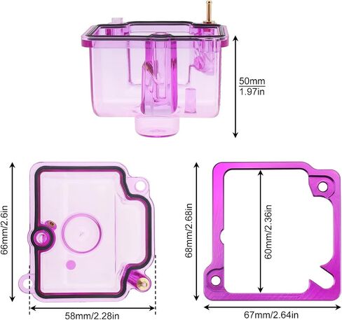 Windance Motorcycle Carburetor Clear Bottom,Purple Transparent Float Bowl Fit for PWK OKO KOSO/KSR EVO / 21mm 24mm 26mm 28mm 30mm 32mm 34mm (Black) in Saudi Arabia