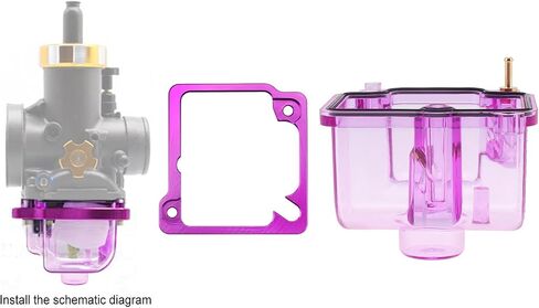 Windance Motorcycle Carburetor Clear Bottom,Purple Transparent Float Bowl Fit for PWK OKO KOSO/KSR EVO / 21mm 24mm 26mm 28mm 30mm 32mm 34mm (Black) in Saudi Arabia