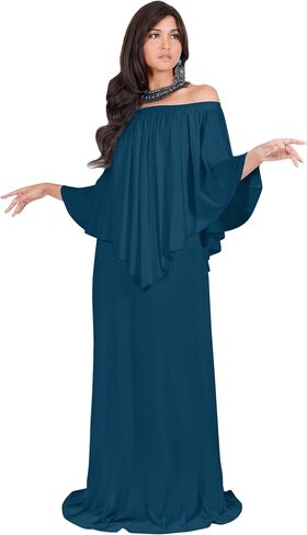KOH KOH Womens Strapless Shoulderless Flattering Cocktail Gown Maxi Dress in Saudi Arabia