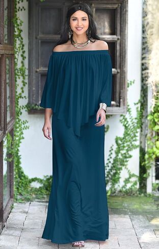 KOH KOH Womens Strapless Shoulderless Flattering Cocktail Gown Maxi Dress in Saudi Arabia