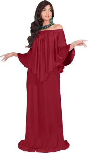 KOH KOH Womens Strapless Shoulderless Flattering Cocktail Gown Maxi Dress in Saudi Arabia