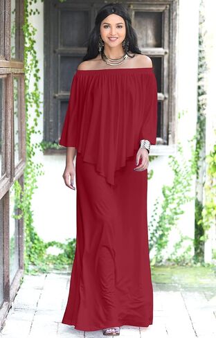 KOH KOH Womens Strapless Shoulderless Flattering Cocktail Gown Maxi Dress in Saudi Arabia