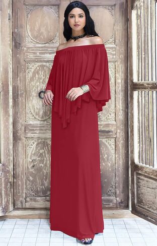 KOH KOH Womens Strapless Shoulderless Flattering Cocktail Gown Maxi Dress in Saudi Arabia