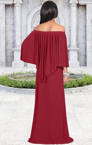 KOH KOH Womens Strapless Shoulderless Flattering Cocktail Gown Maxi Dress in Saudi Arabia