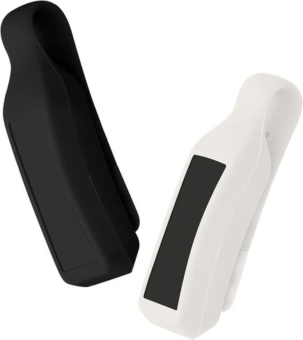 kwmobile 2X Clip Holders Compatible with Fitbit Alta HR/Alta/Ace - Clip-On Holder Replacement Set - Black/White in Saudi Arabia