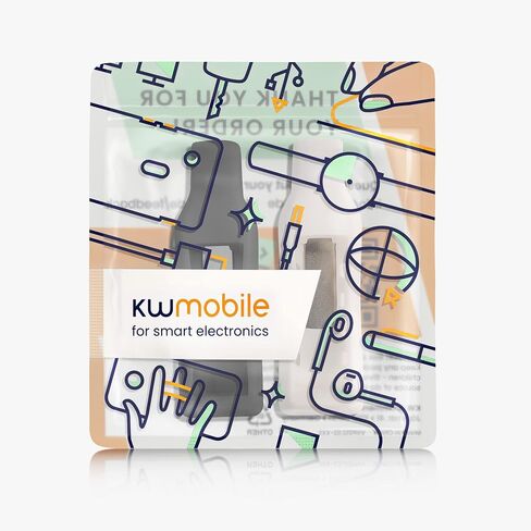 kwmobile 2X Clip Holders Compatible with Fitbit Alta HR/Alta/Ace - Clip-On Holder Replacement Set - Black/White in Saudi Arabia
