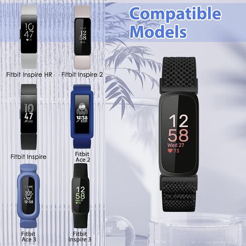 Elastic nylon Band is Compatible with Fitbit Inspire 3/Inspire 2/ Inspire/Inspire HR，Adjustable Stretch Breathable Nylon Sport Loop Replacement Strap for Women Men in Kuwait