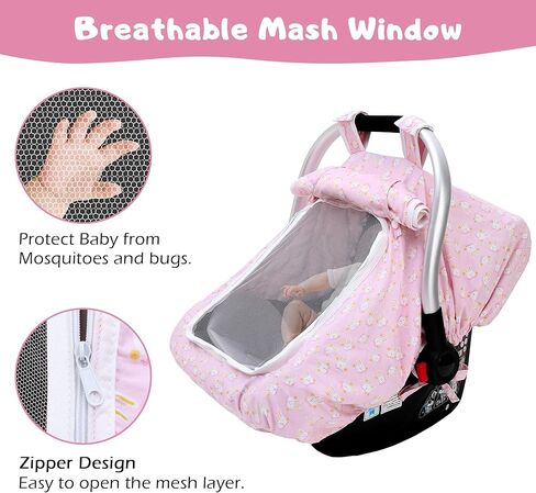 أغطية مقاعد السيارة للأطفال، سخان مقعد السيارة للرضع من آمو نينيس، غطاء مقعد السيارة للرضع مقاوم للرياح، مظلة مقعد السيارة مقاومة للركل لجميع المواسم، هدية استحمام لحديثي الولادة، تناسب معظم مقاعد السيارة للأطفال (ديناصور) in Kuwait