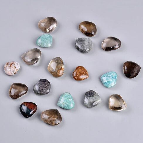 6 قطعة من أحجار اللابرادوريت على شكل قلب، أحجار كريمة كريستالية طبيعية على شكل قلب، أحجار النخيل، بلورات استشفاء in Kuwait