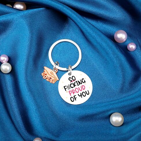 So Proud of You Graduation Gifts for Her Class of 2024 Senior High School Students Congratulations Keychain Cool College University Presents for Masters Middle School Graduates in Saudi Arabia
