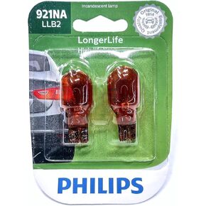 Philips Automotive Lighting 921NA LongerLife Miniature Bulb, 2 Pack, (921NALLB2)