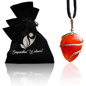 Carnelian Healing Crystal Necklace - Confidence, Motivation & Creativity Stone. Energy Pendant
