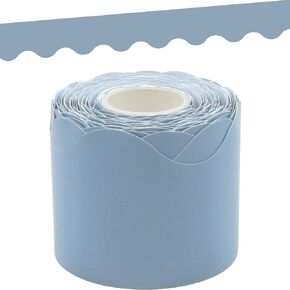 Teacher Created Resources Cottage Blue Scalloped Rolled Border Trim - 50ft - Decorate Bulletin Boards, Walls, Desks, Windows, Doors, Lockers, Schools, Classrooms, Homeschool & Offices