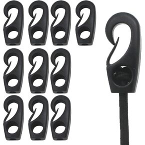 YYST Kayak Cord Hook Nylon Bungee Hook for Shock Cords 3/16, 15/64,1/4, 9/32 (Pack of 10)