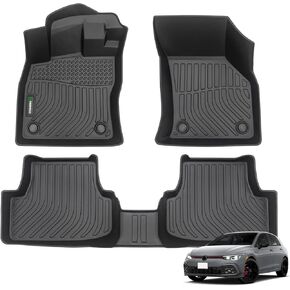 ANBINGO®-Floor Mats Custom for VW Golf/Golf Alltrack/Golf GTI/Golf R/Golf Sportwagen MK7 2015-2021 Waterproof Car Mats All Weather Mats Floor Liners VW Accessories Front& Rear Full Set Black in Saudi Arabia