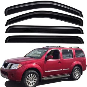 Lightronic WV94512 Outside-Mount Side Window Visors Deflectors Vent Rain Guards, Dark Smoke, 4-Pieces Set, Fits 2005-2012 Nissan Pathfinder