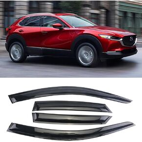Smoke Black Outside Mount Rain Guards Compatible with 2016-2022 Honda Pilot-4PC Window Visor Deflectors