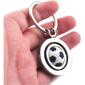 IMIKE Metal Keychain Fashion Cute Rotating Soccer Football Sports Keyring Key Chain