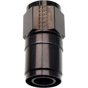 FRAGOLA Fitting, Hose End, Crimp-On, Straight, 10 an Hose Crimp to 10 an Female, Aluminum, Black Anodize, Each