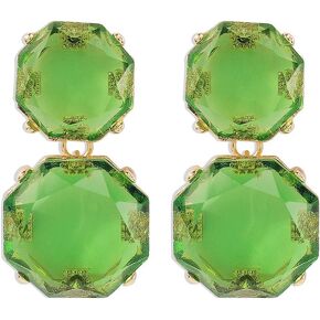 Transparent Resin Earrings Octagon Geometric Drop Dangle Earrings Candy Color Resin Transparent Earrings Fashion Statement Earrings Colorful Lightweight Jewelry for Women Girls Girls