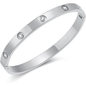 Bangle Bracelets for Women Stainless Steel Jewelry Love Gift for Girls