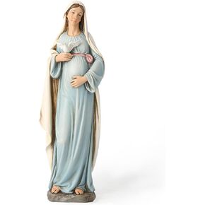 BC Catholic Pregnant Mary Mother Statue, Expectant Mary Figure, Hand Painted Religious Gifts for Pregnant Women,Devoted Home Decor, 8.4" H, Classical Renaissance Sculpture by Buildclassic