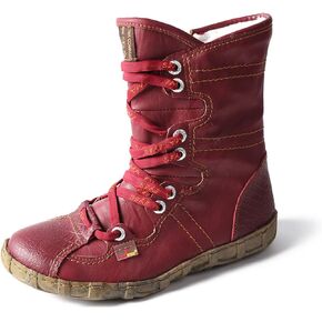 TMA EYES Women Snow Boots PU and Genuine Leather Patchwork Faux Fur Inner Lining Slip-Resistant and Long-Lasting Woemn Ankle Boots