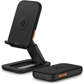 Spigen S311-1 Fully Foldable Cell Phone Stand Travel Phone Stand Adjustable Universal Stand Designed for All Phones, Tablet, Portable Monitor, Nintendo Switch, Desktop Stand Holder - Black