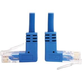 كابل إيثرنت Tripp Lite ذو الزاوية اليمنى Cat6، كابل تصحيح شبكة UTP رفيع مصبوب جيجابت، أزرق، 1 قدم (N204-S01-BL-RA) in Saudi Arabia