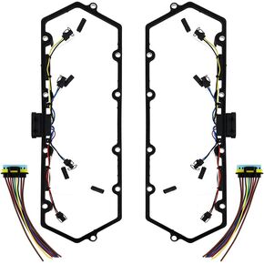 Glow Plug Harness and Valve Cover Gasket Set Compatible With Ford Powerstroke 7.3L 1999-2003