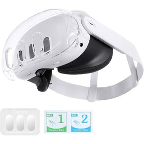 Clear Hard Protective Shell Cover for Meta Quest 3 and Lens Protector for Oculus Quest 3, VR Accessories in Kuwait