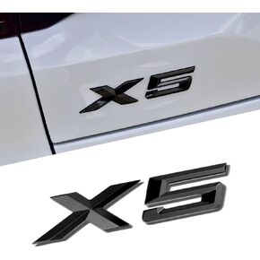 X3 Letter Badge Logo Car Replacement Accessories Fit for Trunk Lid Rear Emblem Sticker Decal（Bright Black）