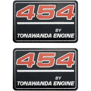 2X Black Red 454 by Tonawanda Engine Emblem 3D Badge Valve Cover Metal Insert Decal 12393652 Replacement for Camaro Impala