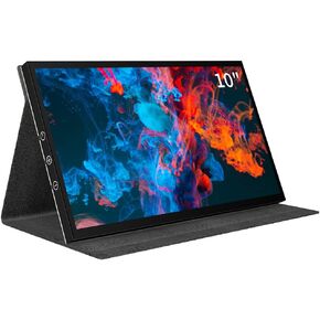 شاشة CUQI Raspberry Pi مقاس 10 بوصات، شاشة IPS 1024 × 600 HDMI المحمولة مع حامل جلدي لـ Raspberry Pi 5/4، الكمبيوتر المحمول، الكمبيوتر الشخصي، Switch، Xbox، PS4 in Kuwait