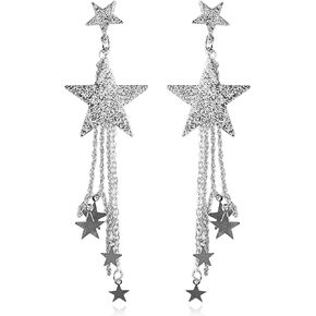 Star Earrings Dangle For Women Sparkle Sequin