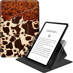 Case for 6.8" Kindle Paperwhite (11th Generation 2021 Release), 360 Degree Multi-Viewing Angles Adjustable Stand PU Leather Cover, Bee Flower