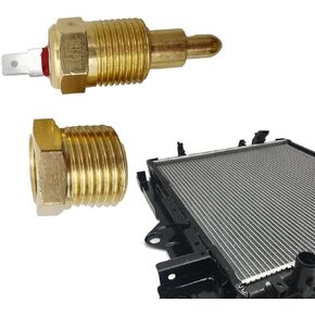 1 PC Car Cooling Fan Temperature Switch Kit, 2.2" 185-200 Metal Thermostat Temperature Sensor Switch, Modification Replacement Accessories, Suitable for Most Cars, Trucks, and SUVs (Gold)