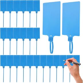 LANIAKEA Plastic Tags 200PCS Waterproof Tags 255mm Total Length Self Locking Inventory Waterproof Plastic Tag Fastener，Plastic Label Tags for Labeling，Logistics，Luggage