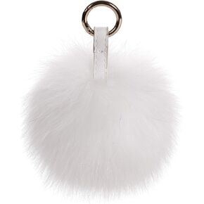Pom Pom Keychain Fluffy Real Fox Fur Ball Keychain for Women Bag Purse car key Charms