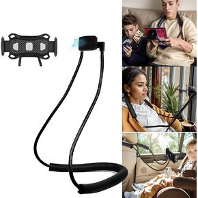 2in1 Cell Phone Neck Holder Handfree for Sleeping, Magnetic Lazy Neck Phone Mount for Bedroom Reading Watching Movie