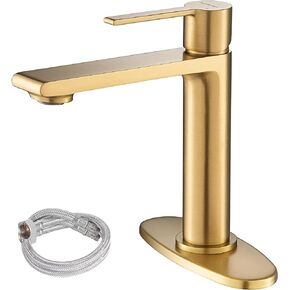Casta Diva Tall Bathroom Faucet for Vessel Sink Lead-Free Brass Single Handle Bathroom Faucet Single Hole Lavatory Faucets Tool Free Installation (Black)