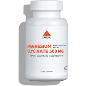 XANDRO Magnesium Glycinate 500 mg, 60 Capsules | Xandrolab | Sleep & Stress Support | 60 Vegan Capsules